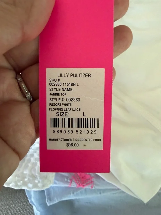 NWT Lilly Pulitzer White Lace Ruffle Janine Tank Top - Picture 7 of 7